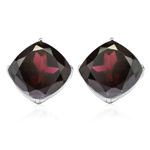 1.01 CT GARNET 925 STERLING SILVER EARRINGS STUD