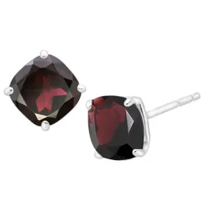 1.01 CT GARNET 925 STERLING SILVER EARRINGS STUD