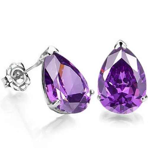 1.16 CT AMETHYST 925 STERLING SILVER EARRINGS STUD