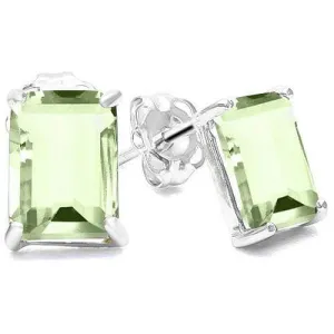 1.90 CT GREEN AMETHYST 925 STERLING SILVER EARRINGS STUD