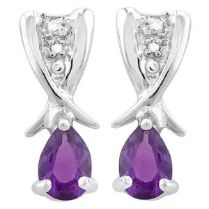 3/4 CARAT AMETHYST   925 STERLING SILVER EARRINGS