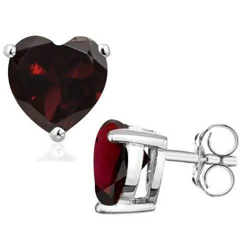 6.78 CT GARNET 925 STERLING SILVER EARRINGS STUD