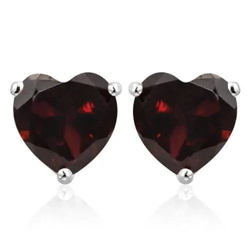 6.78 CT GARNET 925 STERLING SILVER EARRINGS STUD