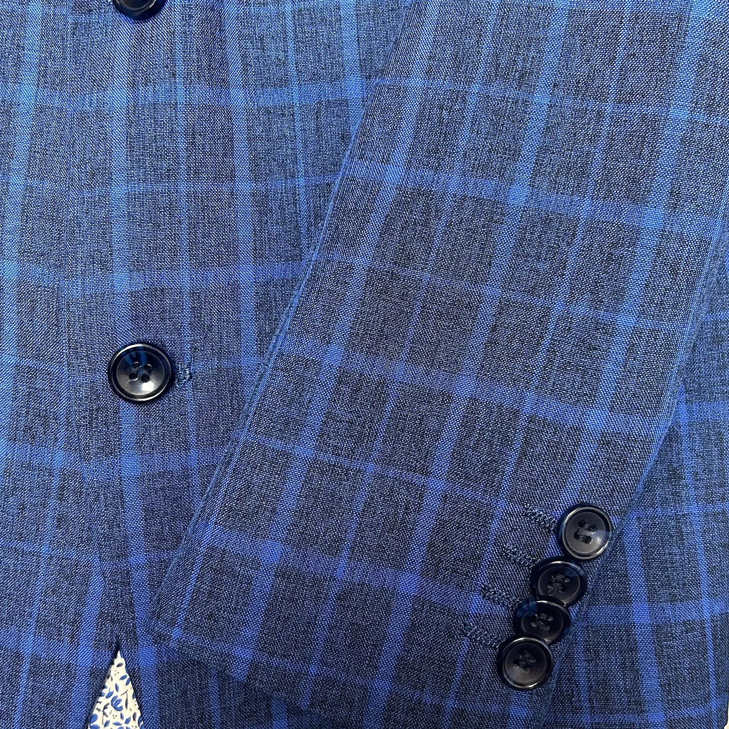 American Exchange Boys WindowPane Blazer-Navy