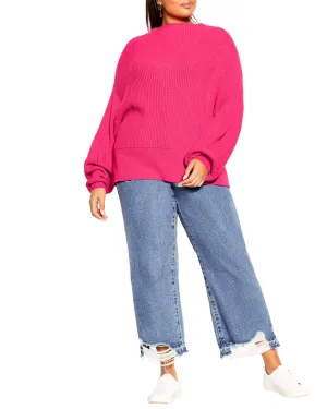Angel Sleeve Jumper | Shock Pink