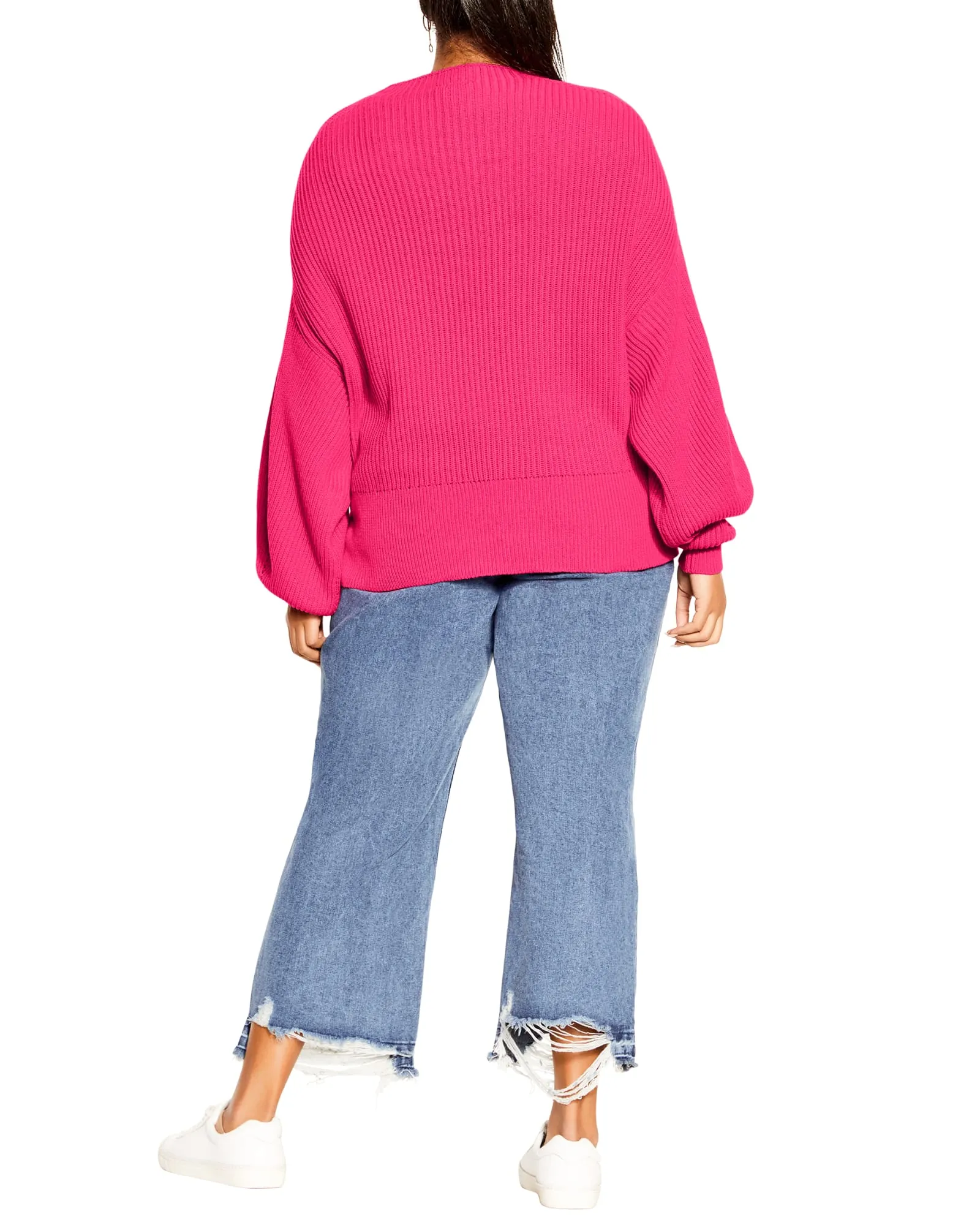 Angel Sleeve Jumper | Shock Pink