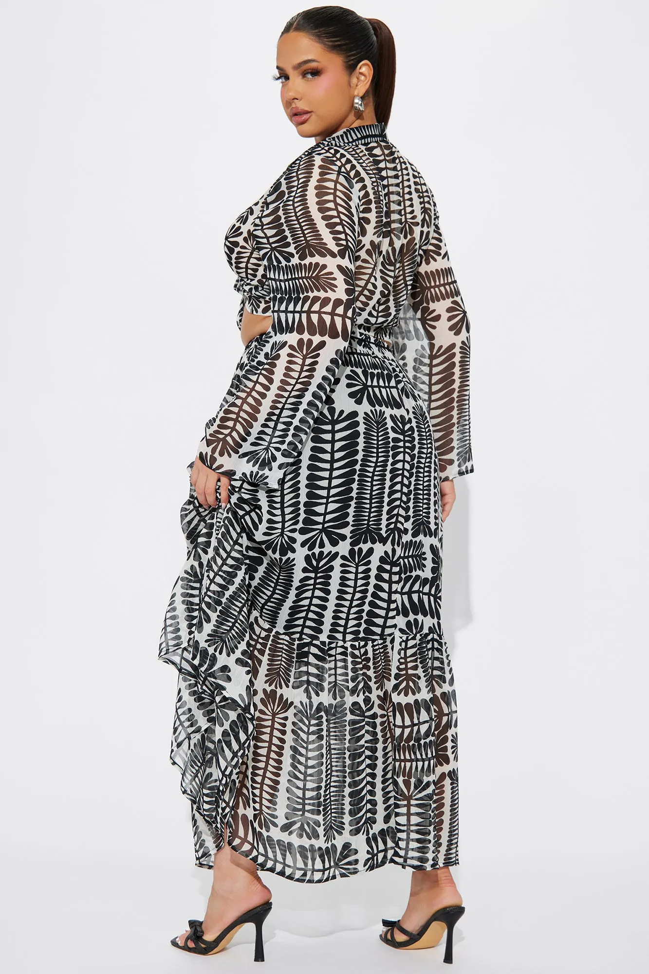 Another Vacation Skirt Set  - Black/White