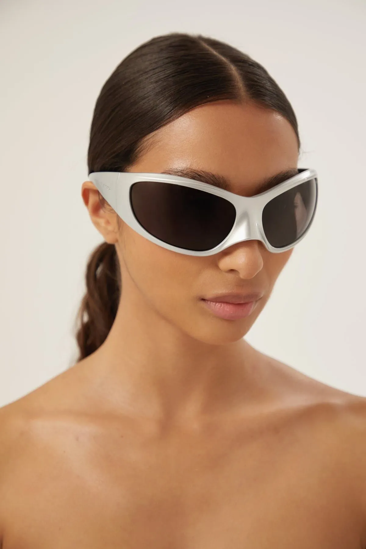 Balenciaga Skin XXL Cat sunglasses in silver