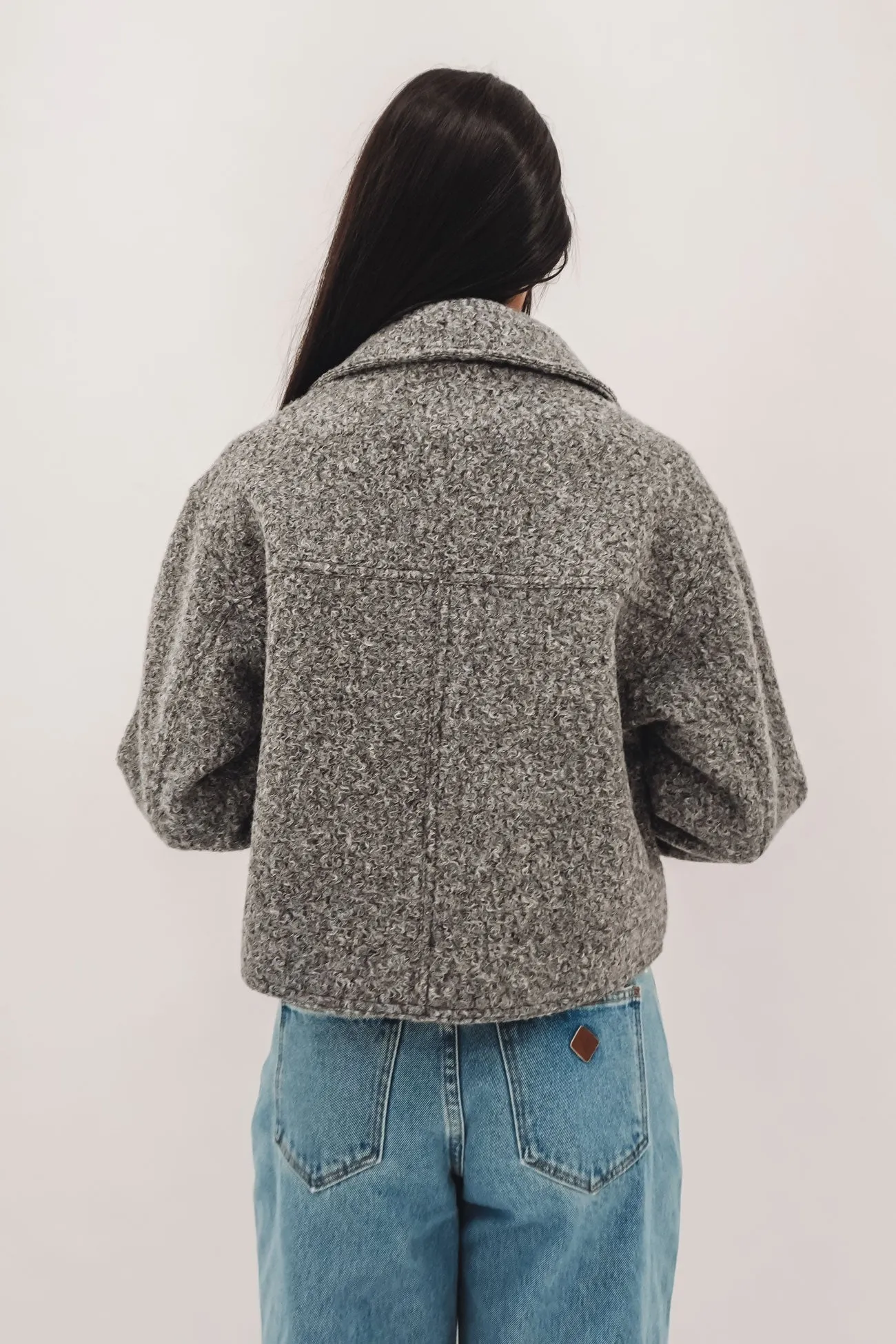 Bennet Crop Jacket Grey Marle
