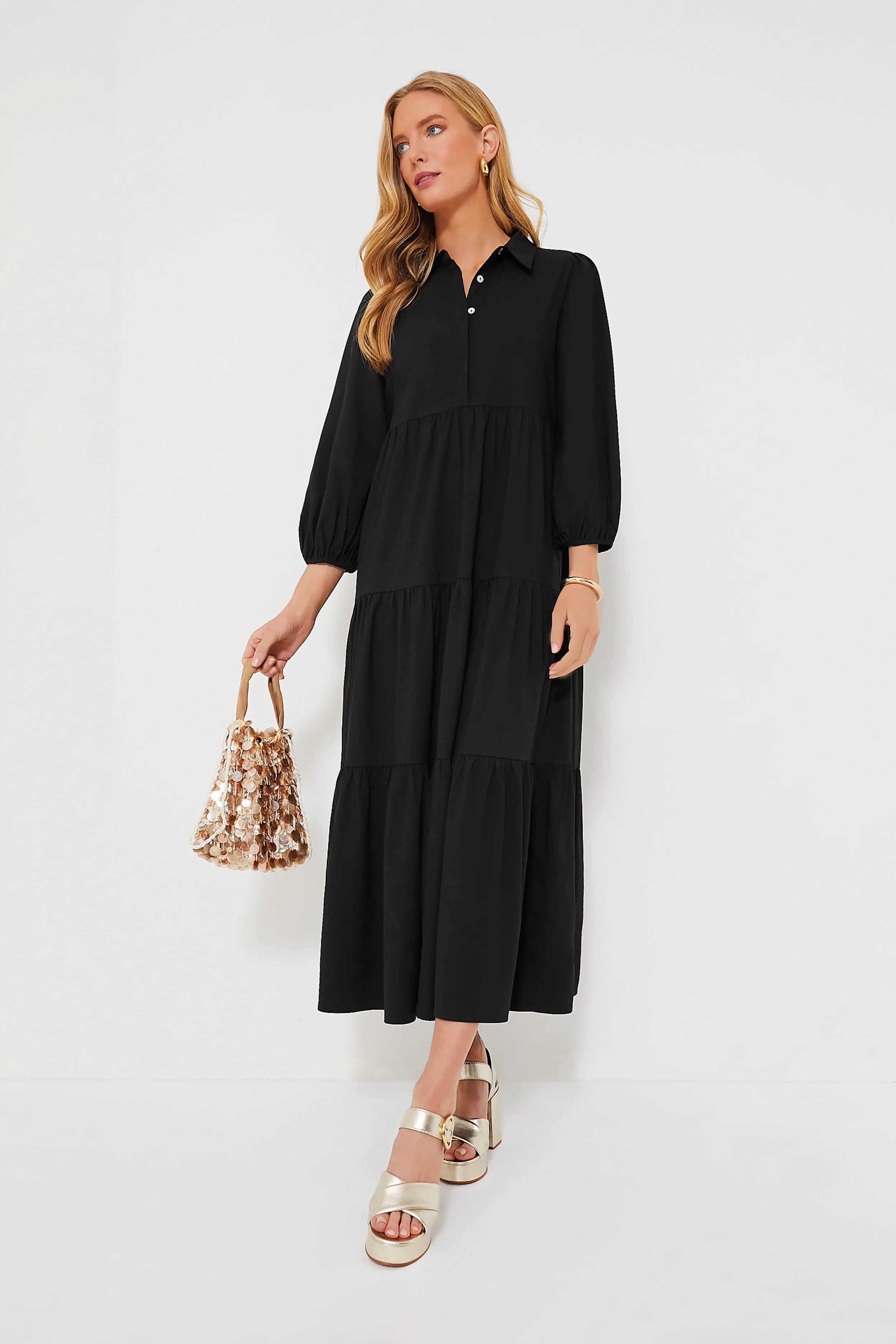 Black Crepe Mabel Maxi Dress