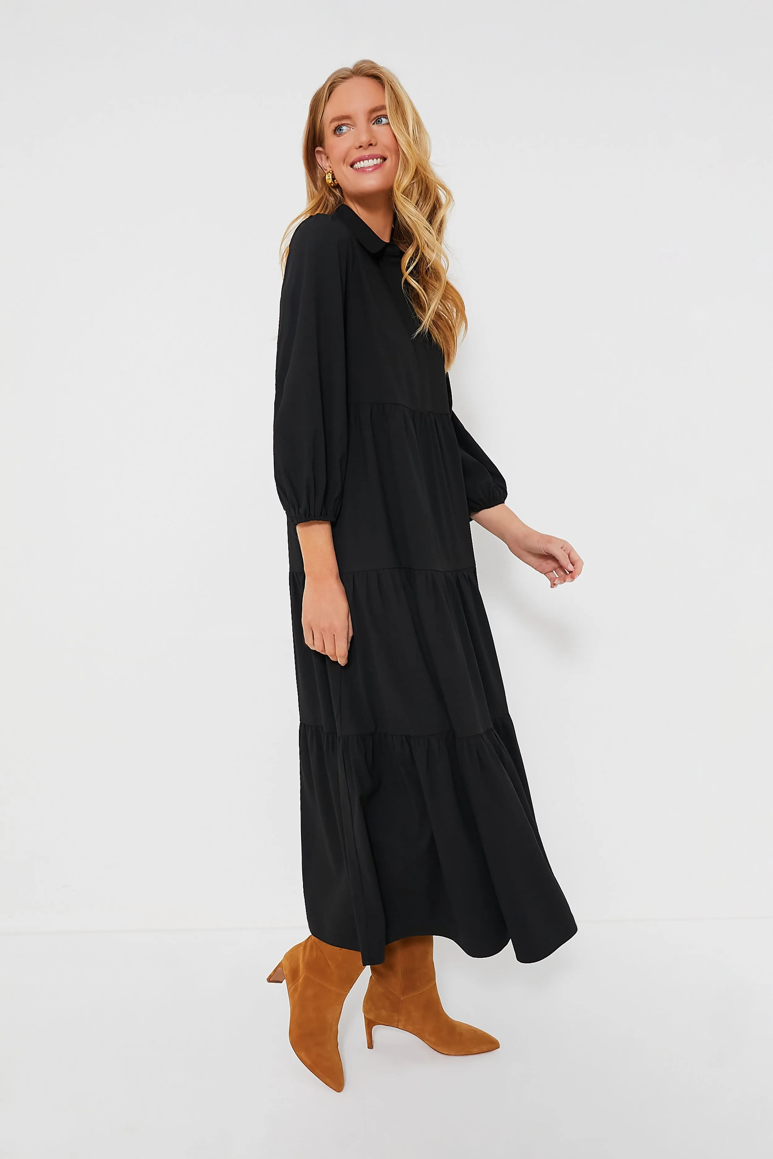 Black Crepe Mabel Maxi Dress