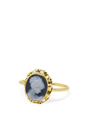 Black Mini Cameo Stacking Ring