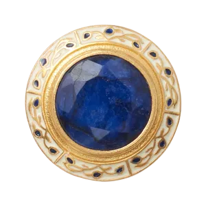 Blue Stone w/ Enamel Button Large