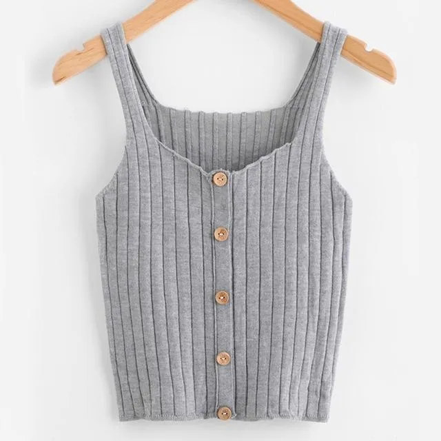 Button-Up Knitted Cami Top