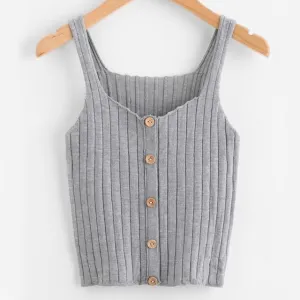 Button-Up Knitted Cami Top