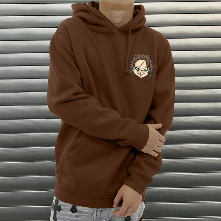 Cartoon patch cut design pattern casual hoodie