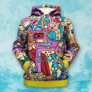 Casual abstract art hoodie