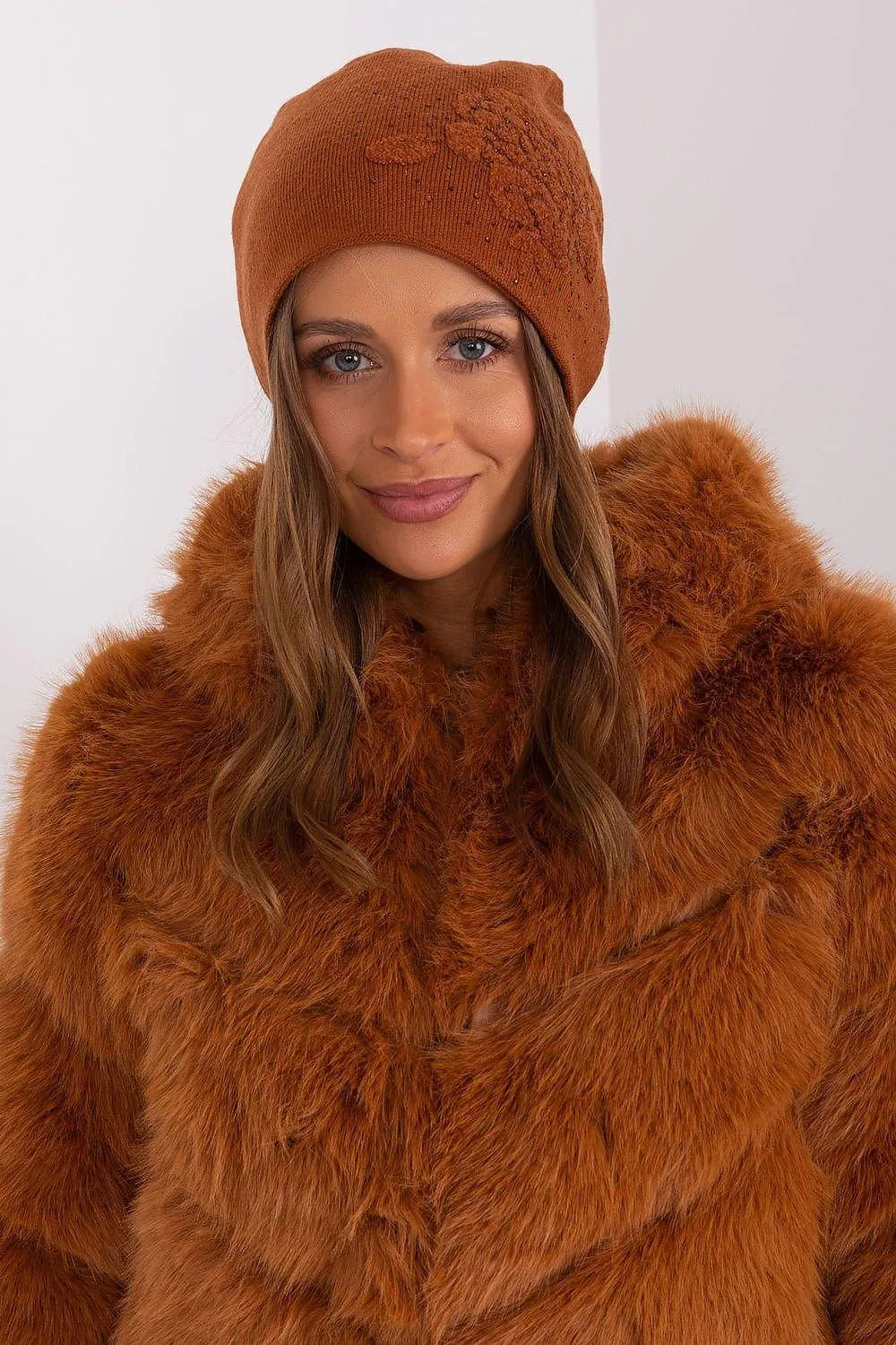Chic Cashmere Beanie with Sparkling Rhinestone Accents