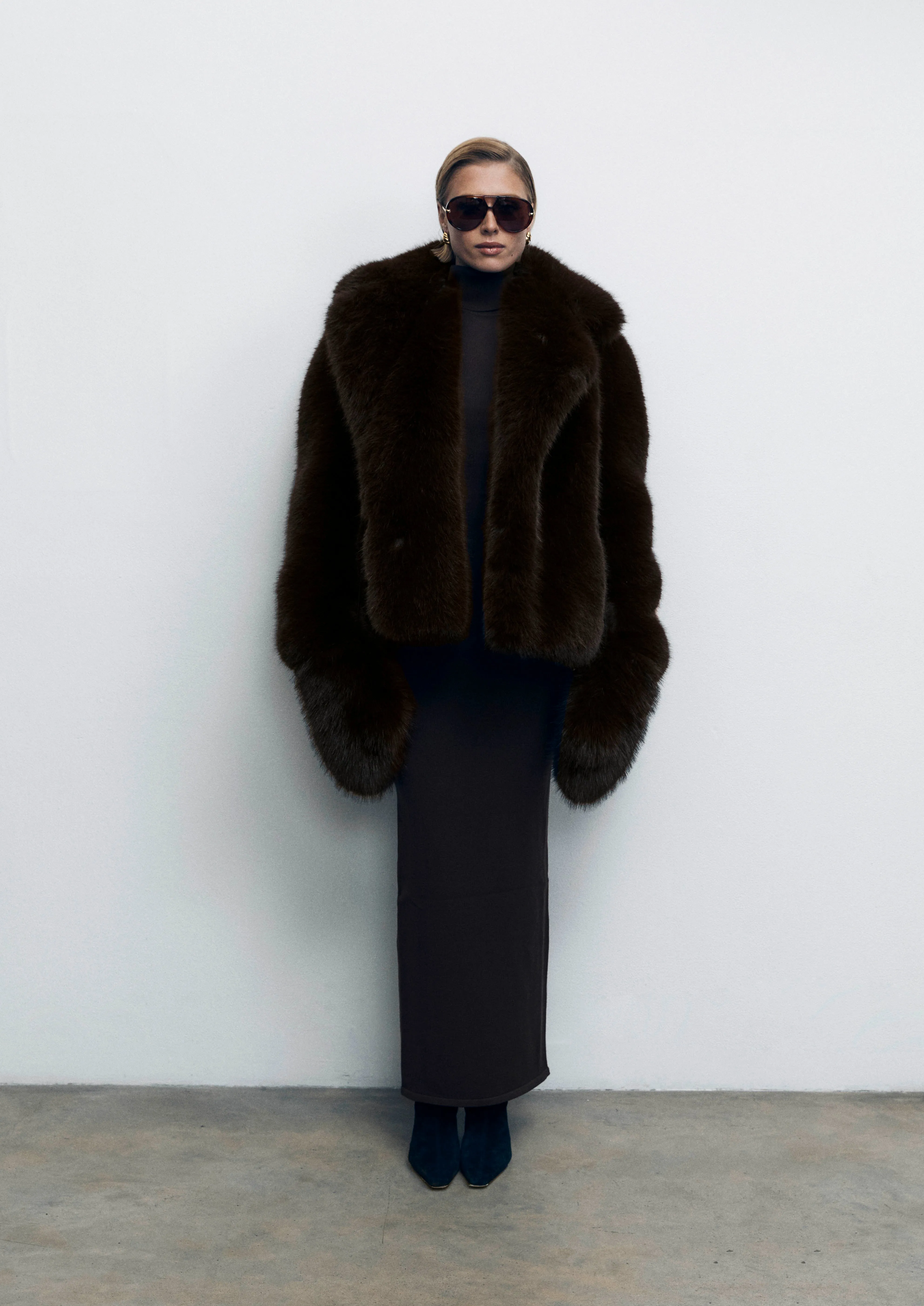 Chocolate Faux Fur Coat