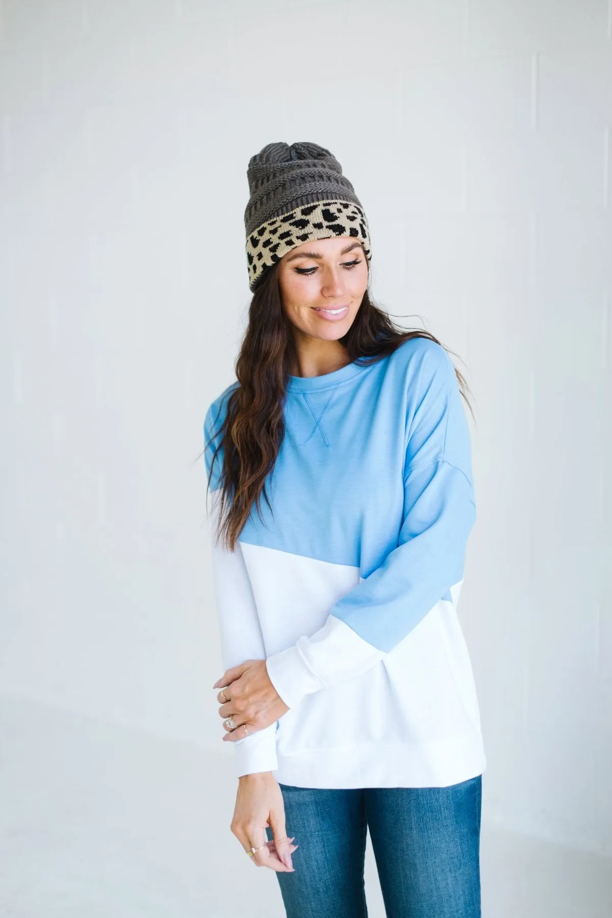 Cuffed Animal Print Beanie