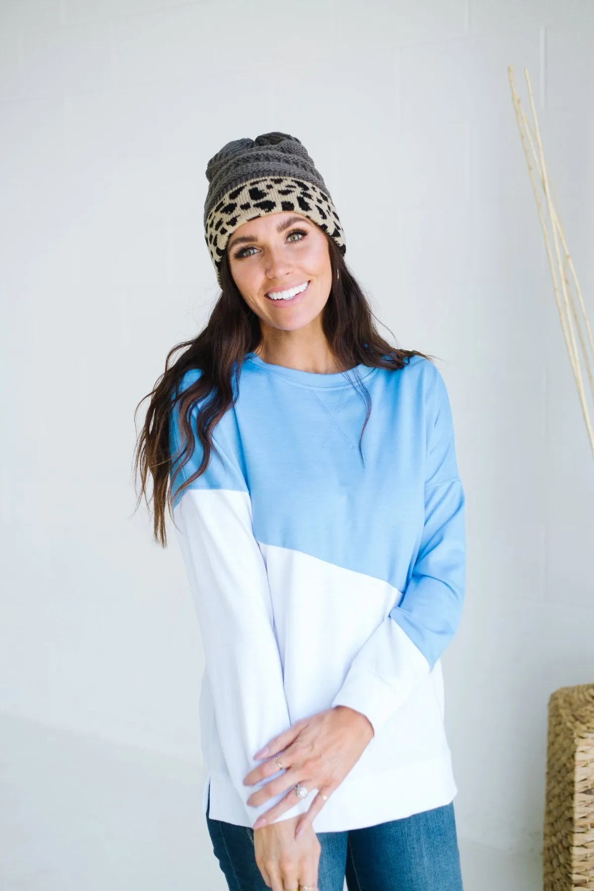 Cuffed Animal Print Beanie