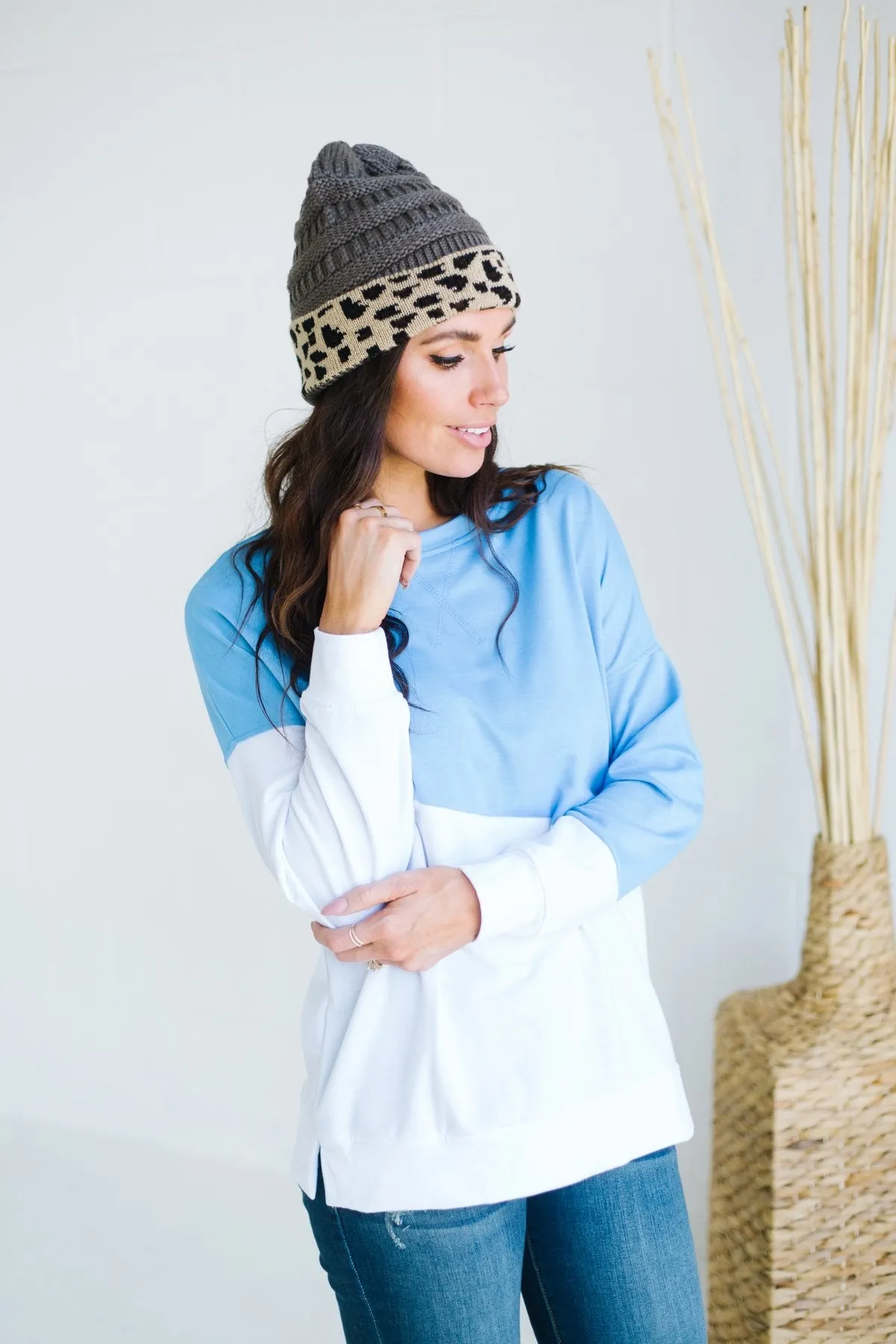 Cuffed Animal Print Beanie