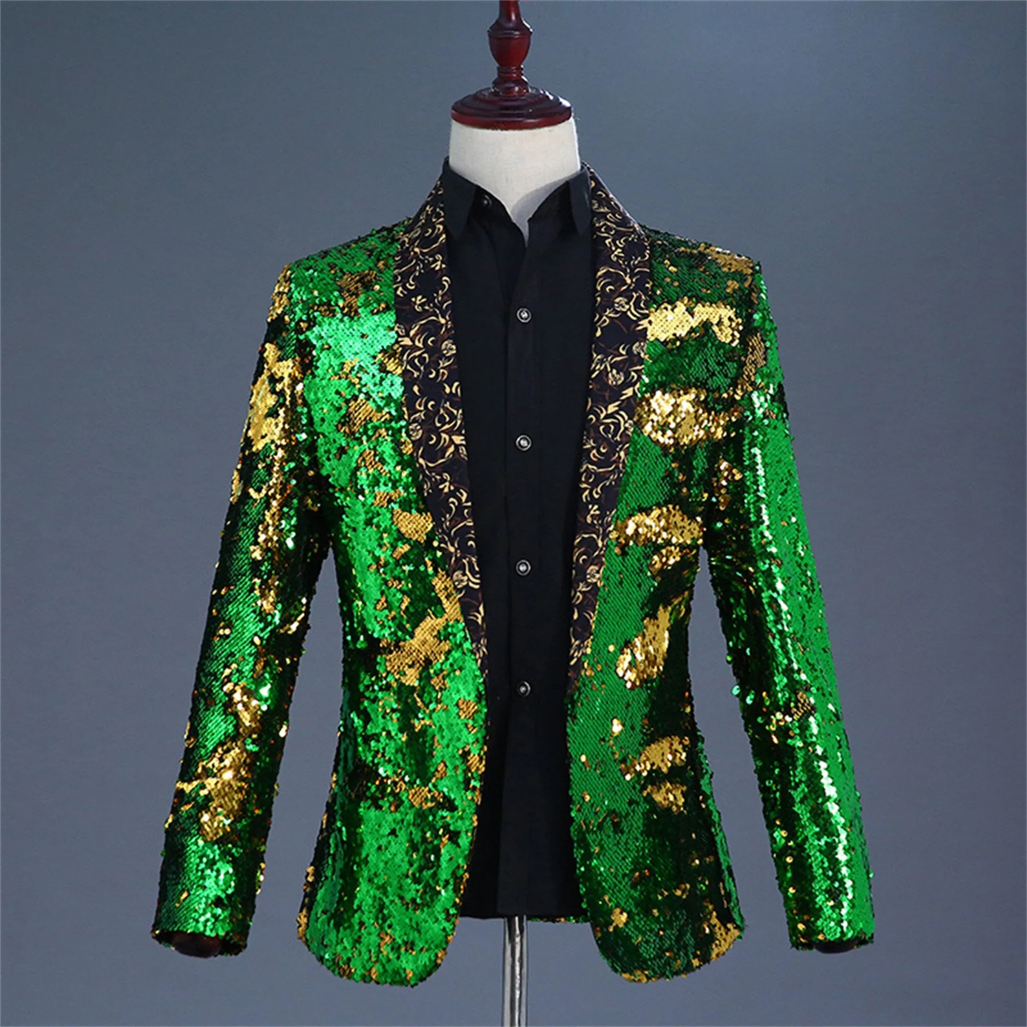 Customize Men Stylish Shiny Sequin Blazer