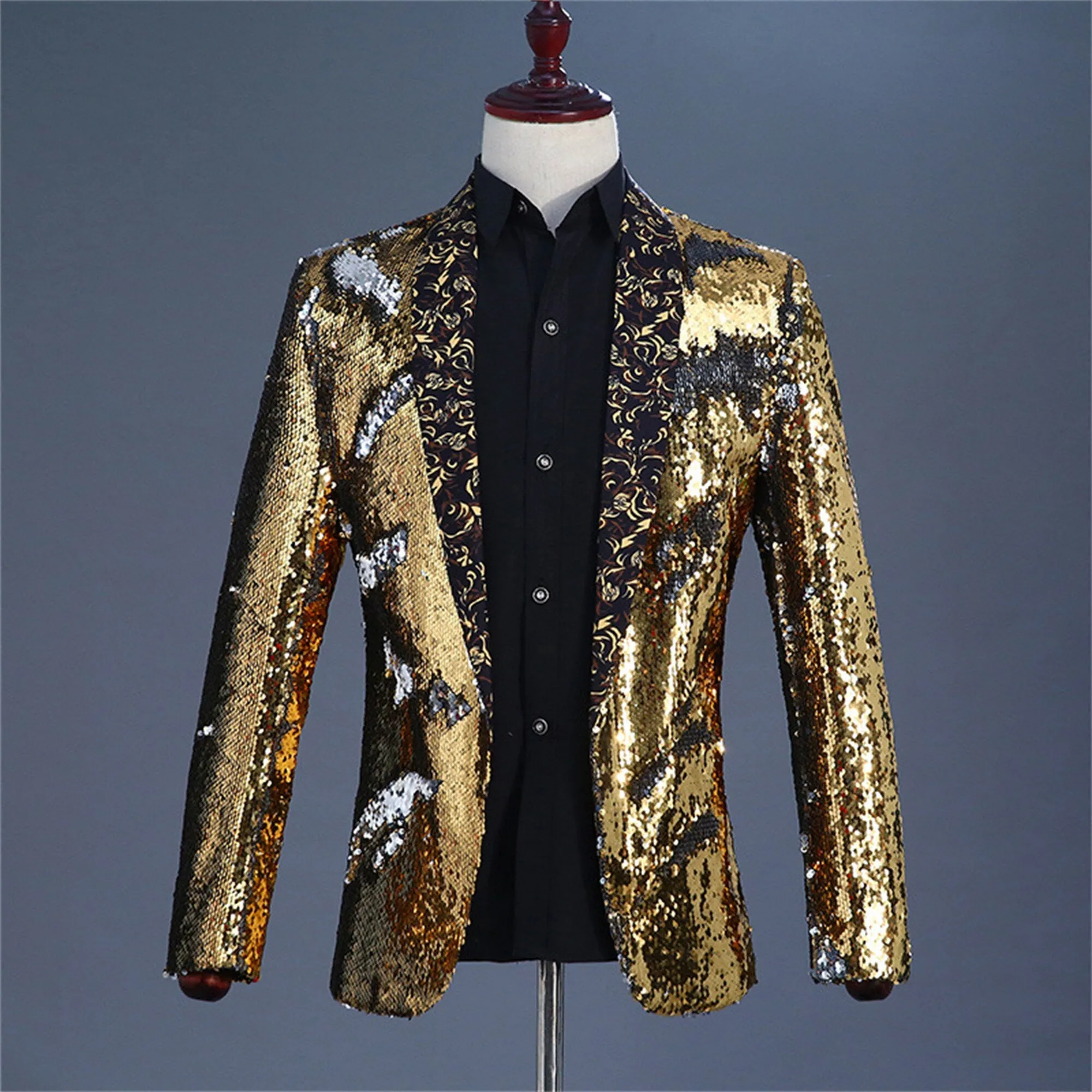 Customize Men Stylish Shiny Sequin Blazer