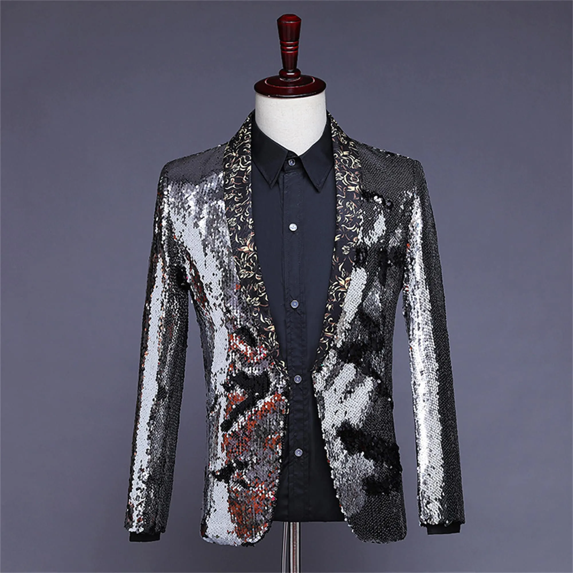 Customize Men Stylish Shiny Sequin Blazer