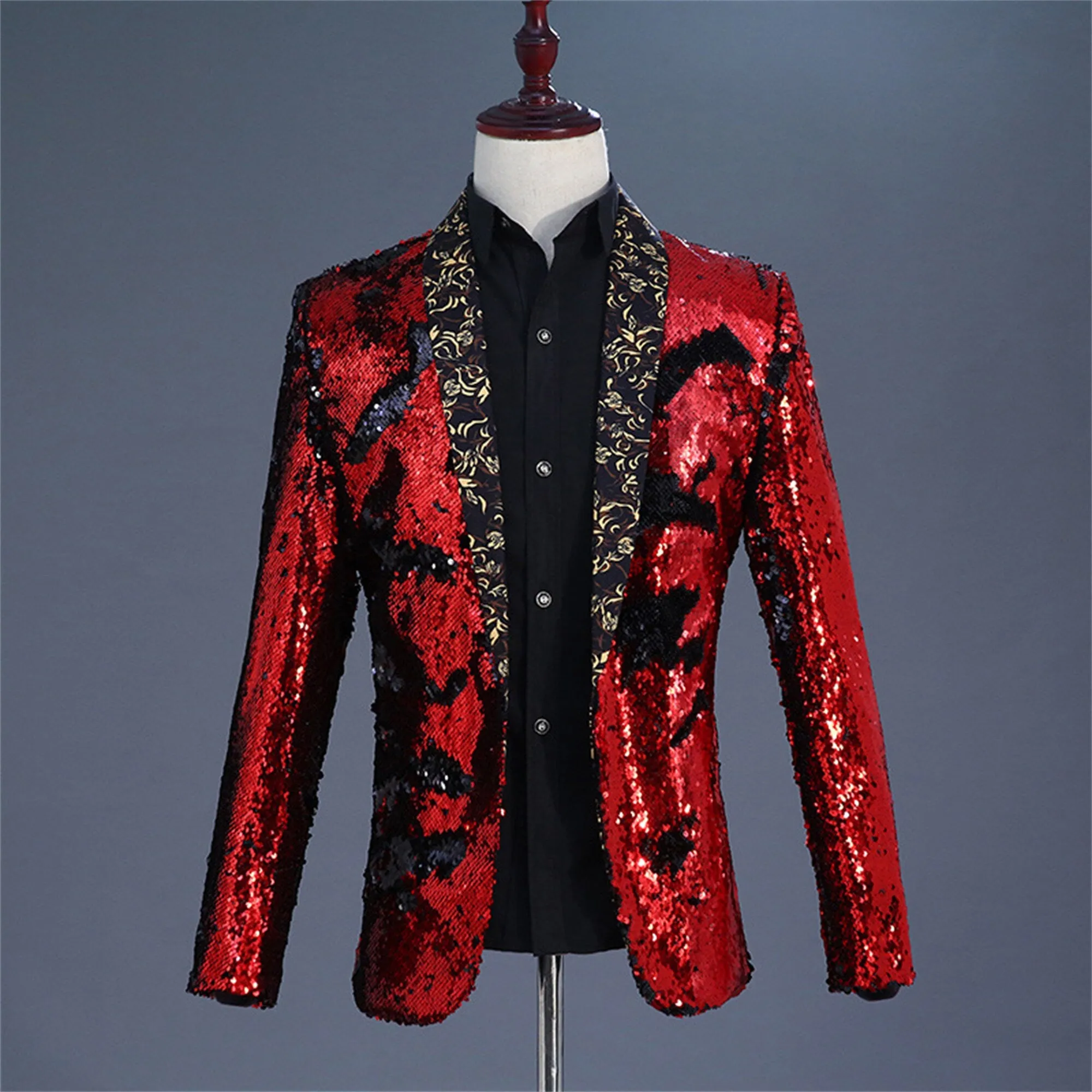 Customize Men Stylish Shiny Sequin Blazer
