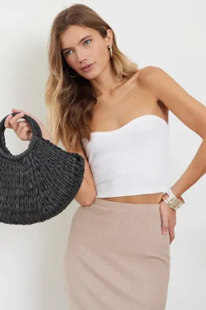 Del Rey Crop Tube Top- Wht