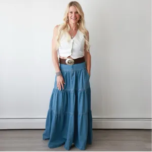 Denim Delight Maxi Skirt