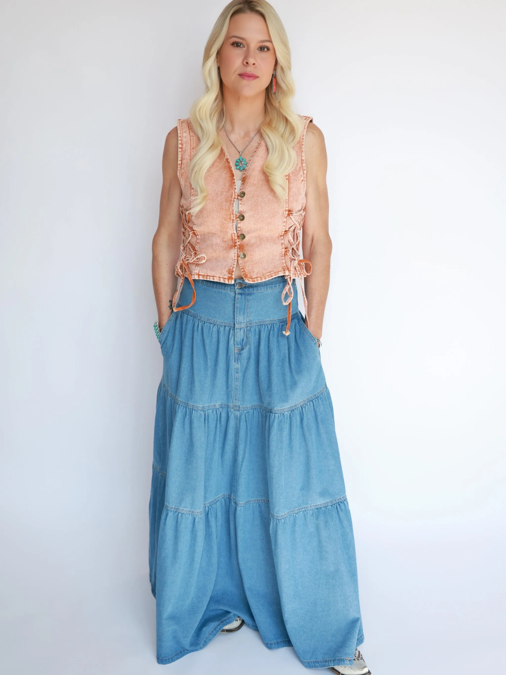 Denim Delight Maxi Skirt