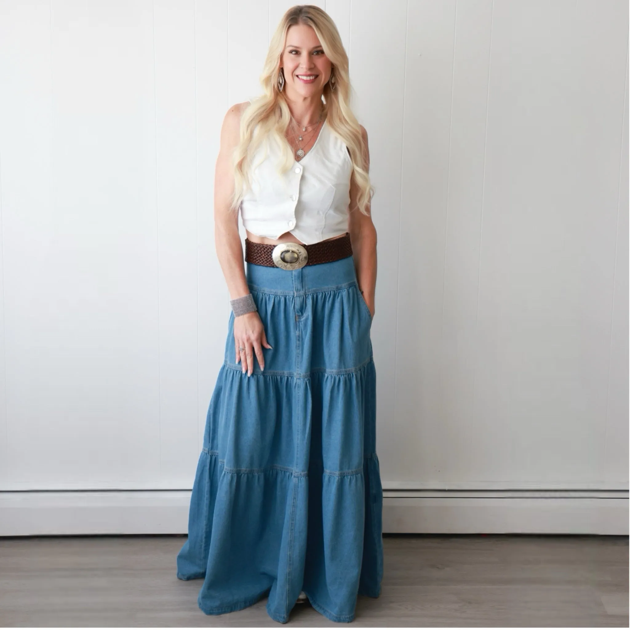 Denim Delight Maxi Skirt