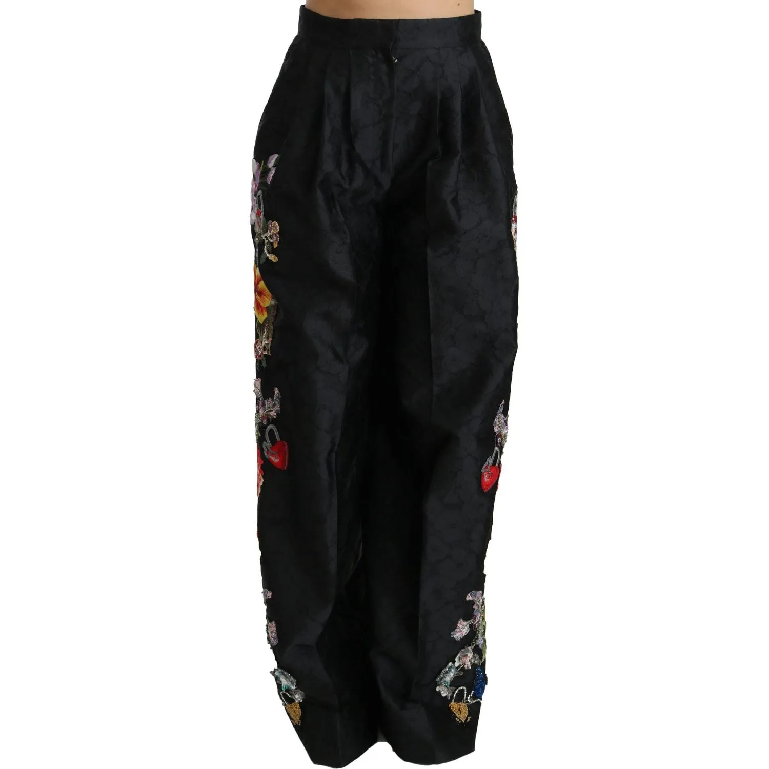 Dolce & Gabbana Elegant High Waist Wide Leg Floral Pants