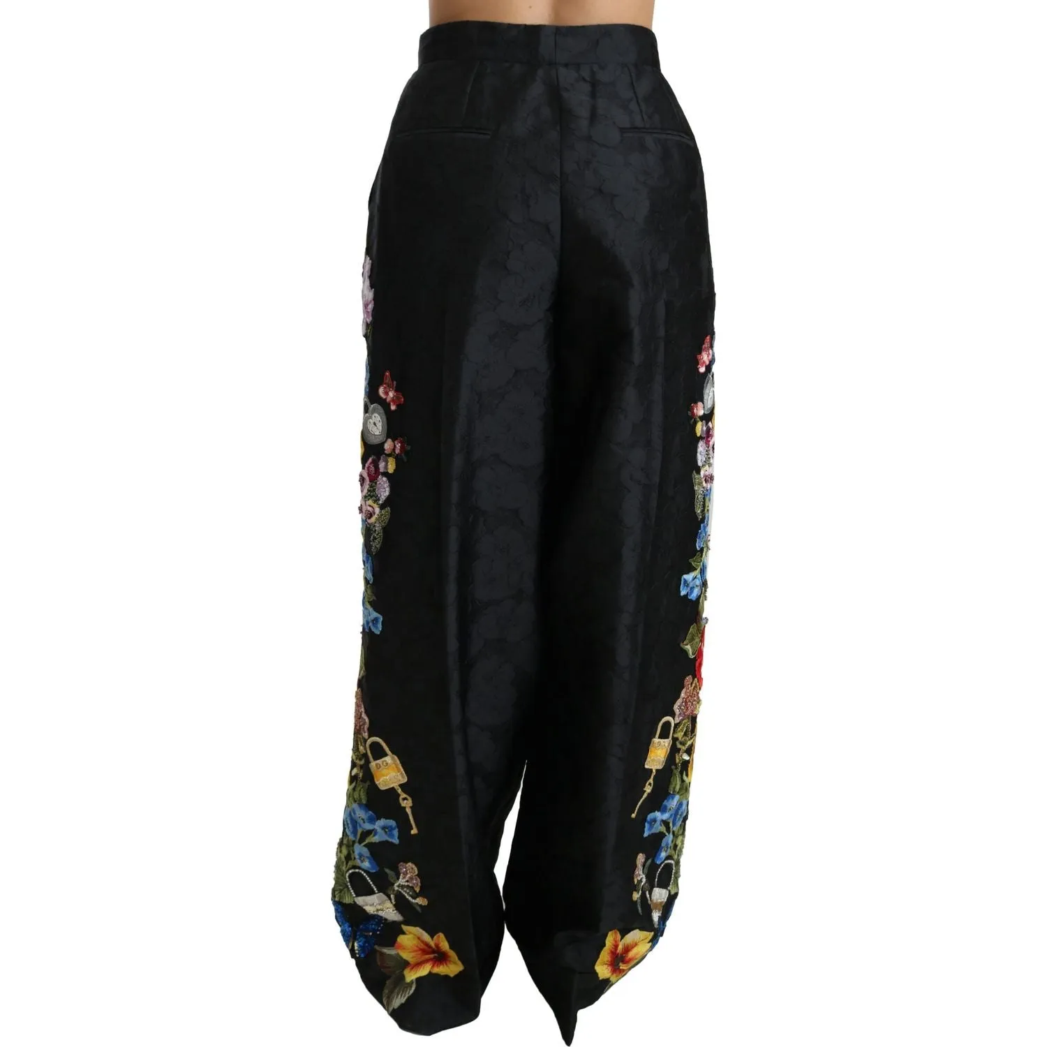 Dolce & Gabbana Elegant High Waist Wide Leg Floral Pants
