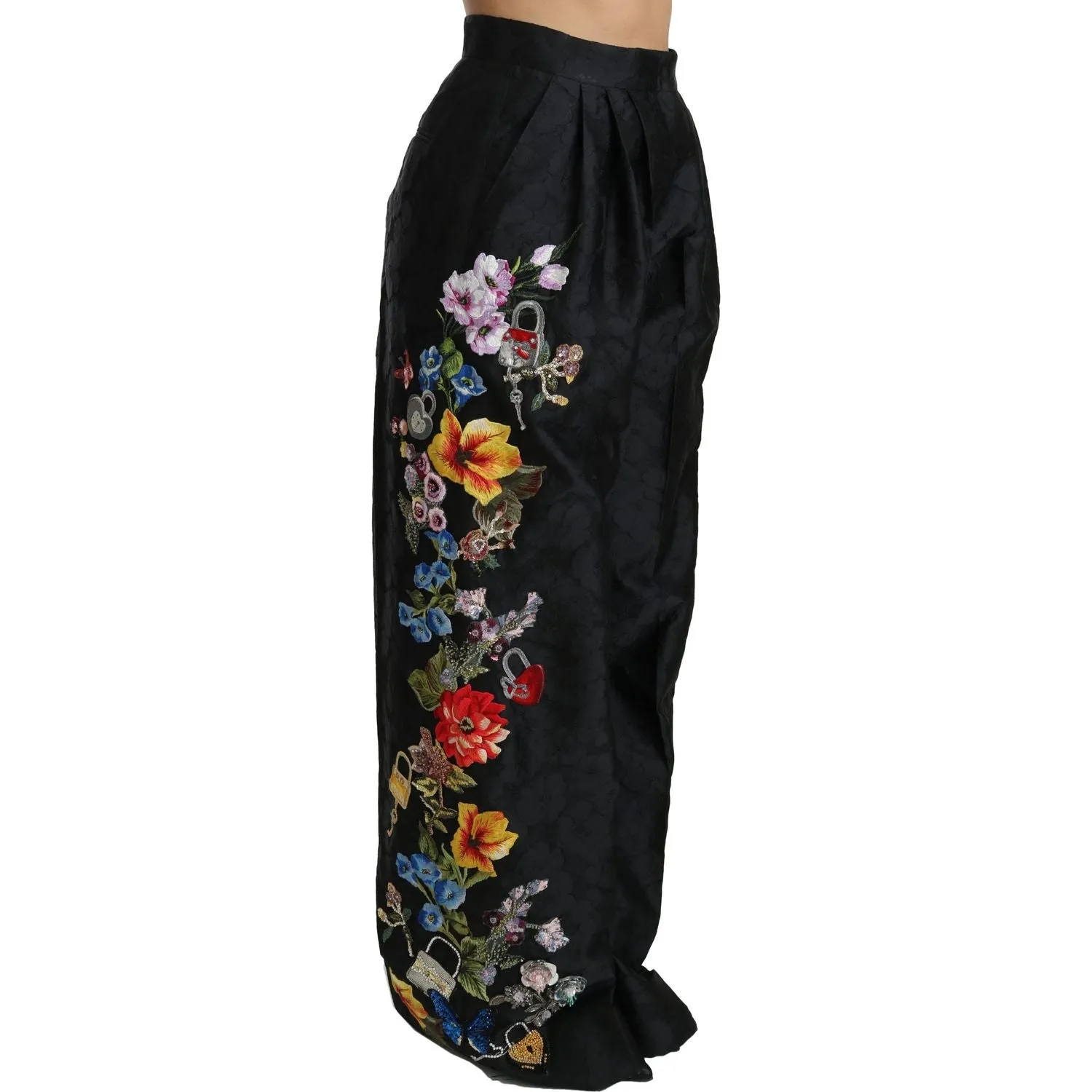 Dolce & Gabbana Elegant High Waist Wide Leg Floral Pants