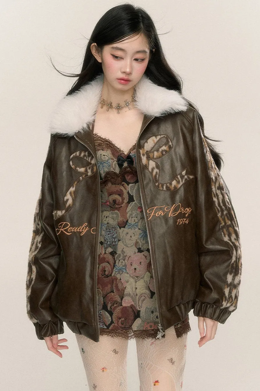Fur Collar Leather Jacket