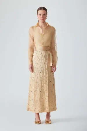 GUL EMBELLISHED MAXI SKIRT - SAFFRON