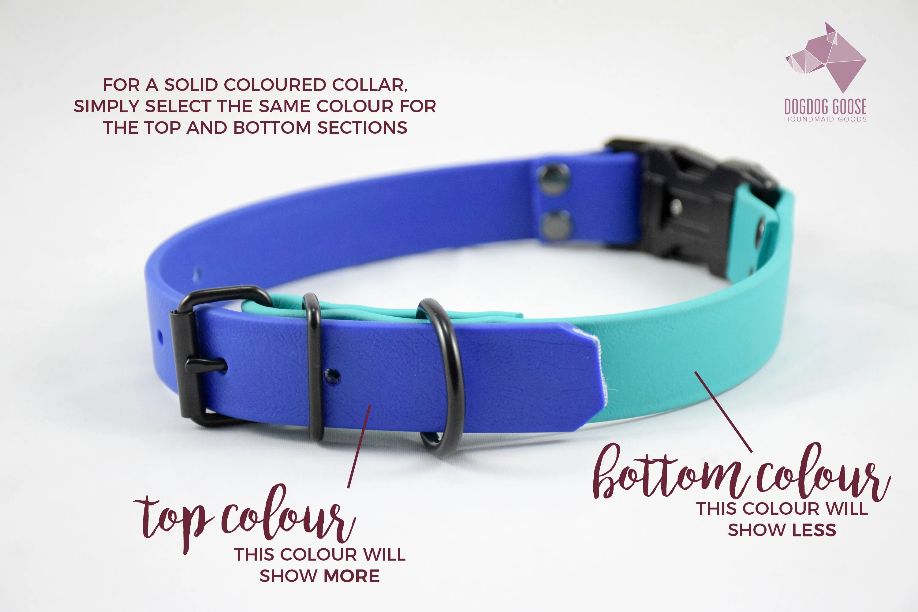 HARDWARE RETIREMENT SALE - Teal & Black Biothane Dog Collar