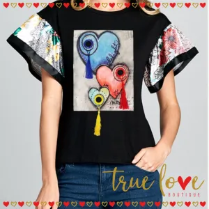 Hearts Fashion Graphic Top