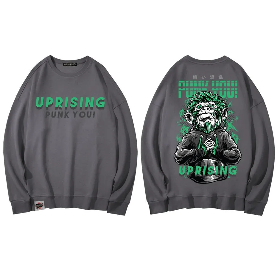Hoodies, Sweatshirts Hip-hop personality revolts against monkey long-sleeved street Japanese European American trends