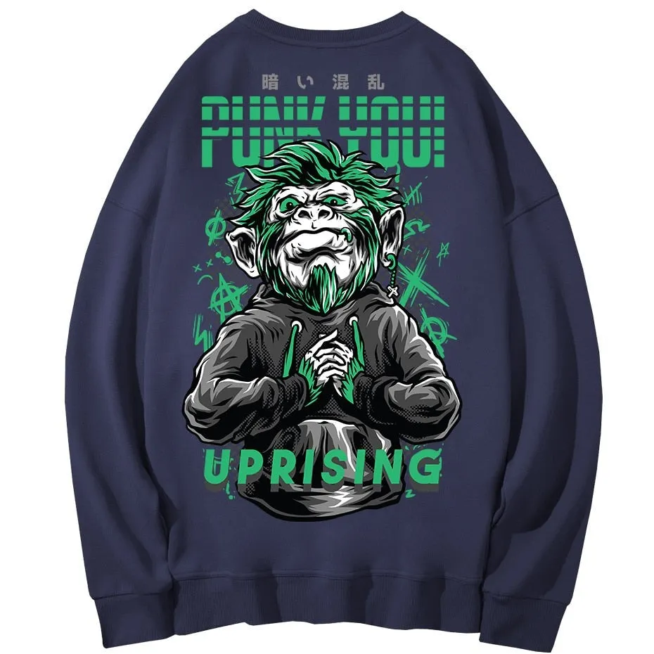 Hoodies, Sweatshirts Hip-hop personality revolts against monkey long-sleeved street Japanese European American trends