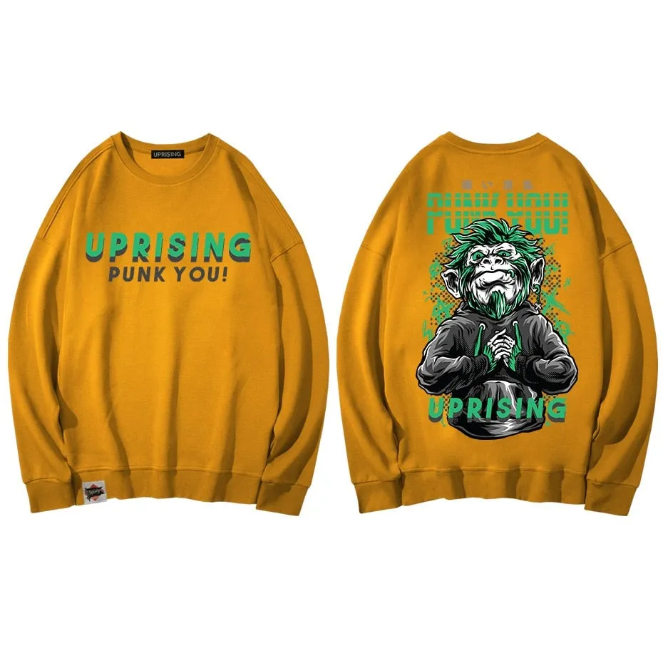 Hoodies, Sweatshirts Hip-hop personality revolts against monkey long-sleeved street Japanese European American trends