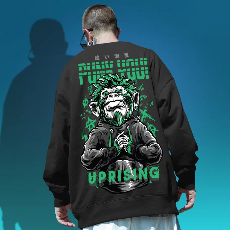 Hoodies, Sweatshirts Hip-hop personality revolts against monkey long-sleeved street Japanese European American trends