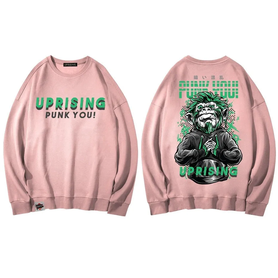 Hoodies, Sweatshirts Hip-hop personality revolts against monkey long-sleeved street Japanese European American trends