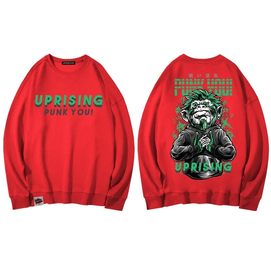 Hoodies, Sweatshirts Hip-hop personality revolts against monkey long-sleeved street Japanese European American trends