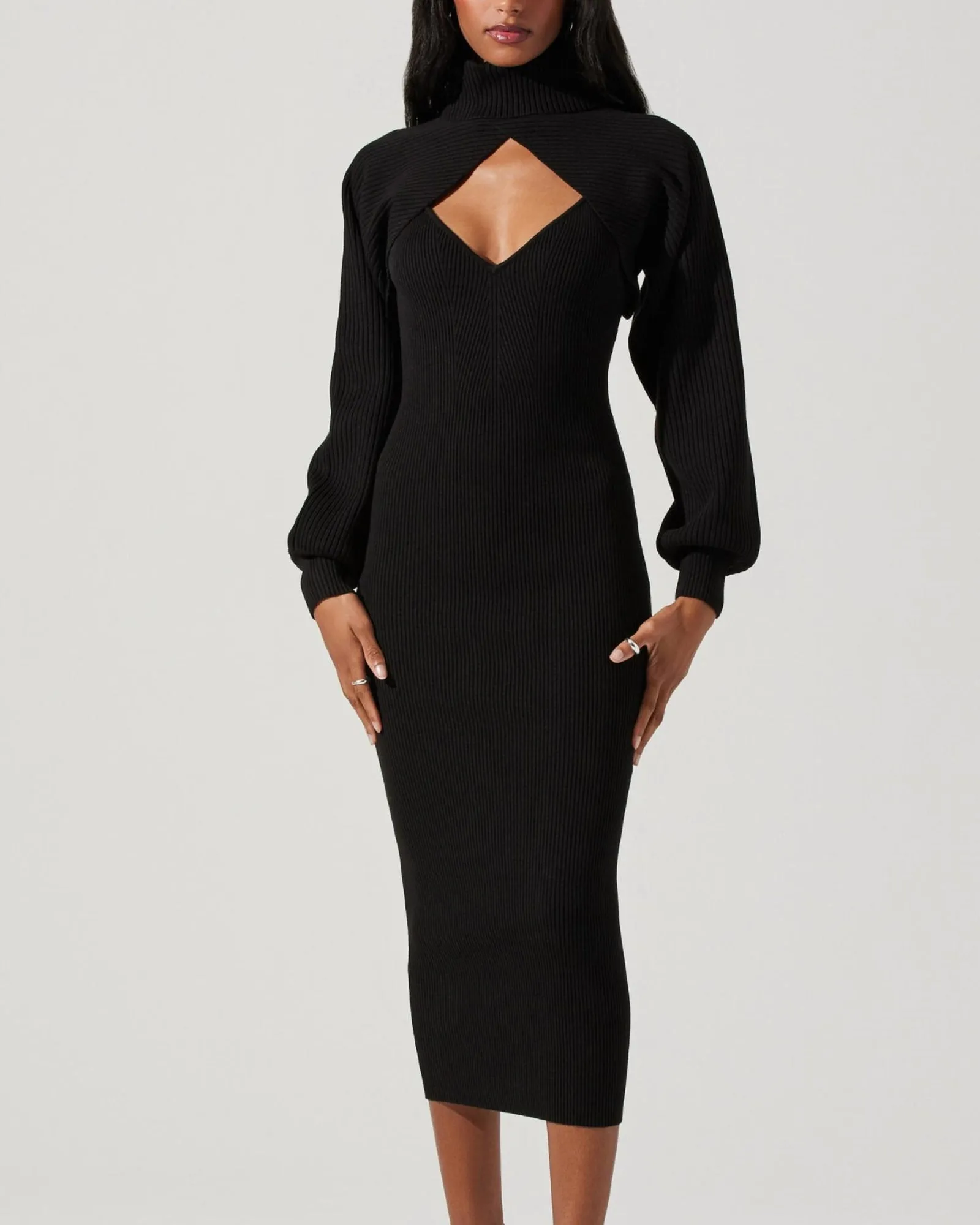 Jodie Sweater Dress In Black | Black