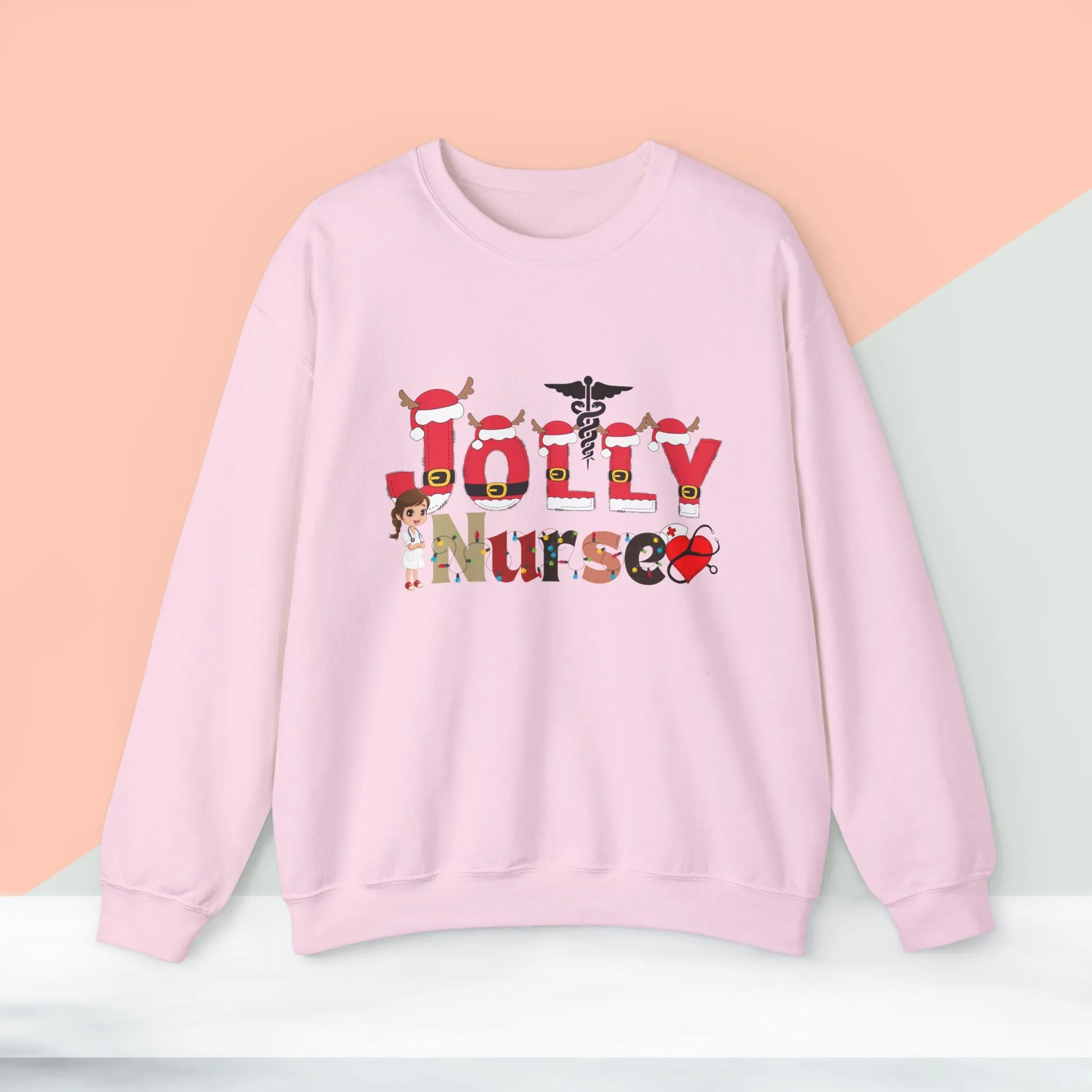 Jolly Nurse Christmas Sweatshirt - Unisex Heavy Blend.