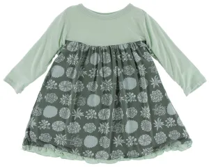 KicKee Pants Succulent Plants Classic KP Long Sleeve Swing Dress